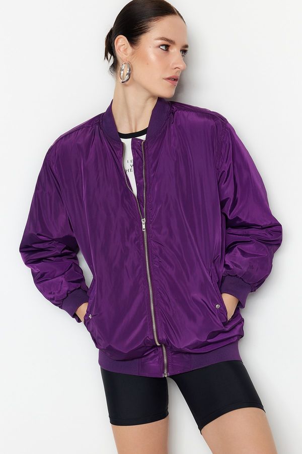 Trendyol Trendyol Winter Jacket - Purple - Bomber jackets