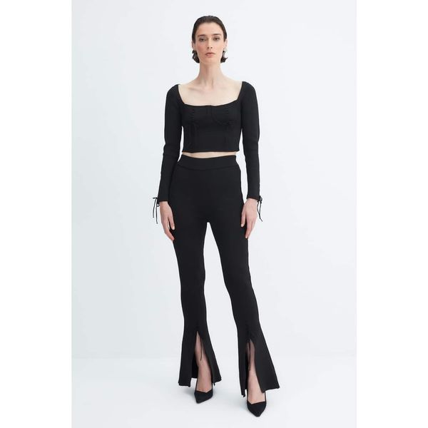 Trendyol Trendyol X Zeynep Tosun Black Detailed Knitwear Trousers