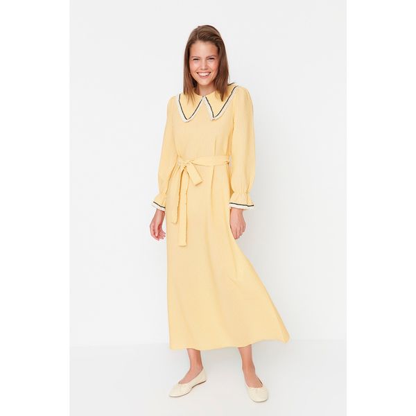 Trendyol Trendyol Yellow Baby Collar Seeer Dress