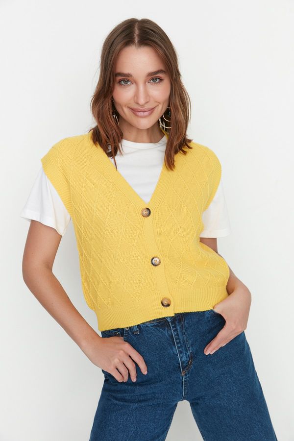 Trendyol Trendyol Yellow Knitted Detailed Knitwear Sweater