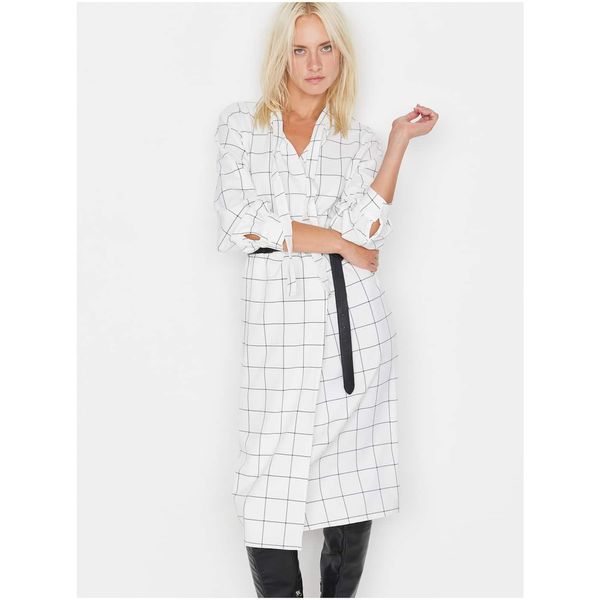 Trendyol White Women's Plaid Midishada Trendyol - Women