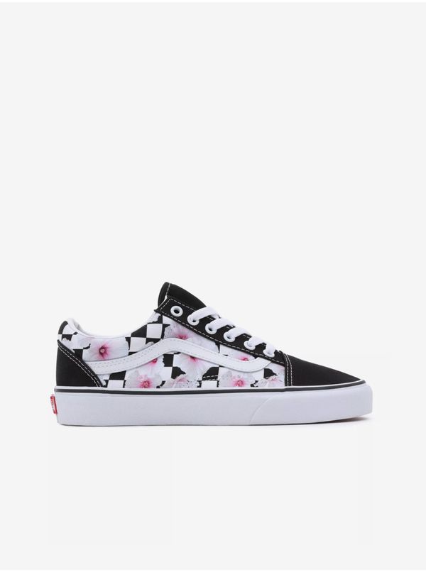 Vans Black & White Women Floral Suede Sneakers VANS Old Skool - Women