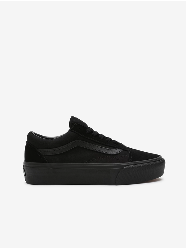 Vans VANS UA Old Skool Platfo Black Leather Platform Sneakers - Ladies