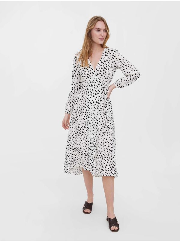 Vero Moda Black & White Patterned Wrap Dress VERO MODA Tessa - Women