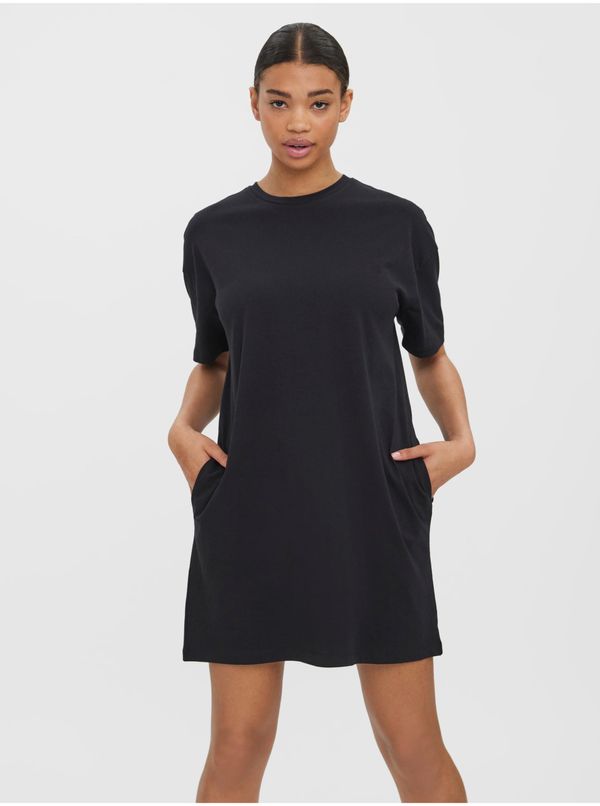 Vero Moda Black short basic dress with pockets VERO MODA Nella - Ladies