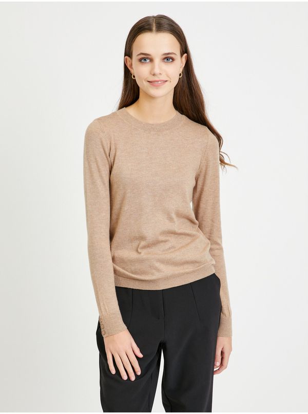 Vero Moda Brown light sweater VERO MODA Silky - Women