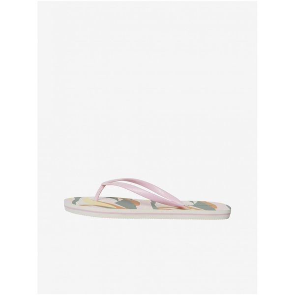 Vero Moda Cream-pink patterned flip-flops VERO MODA Selma - Ladies