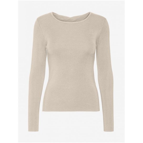 Vero Moda Creamy women's ribbed T-shirt with neckline VERO MODA - Women