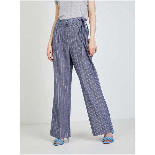 Vero Moda Dark blue striped wide trousers VERO MODA Serena - Ladies