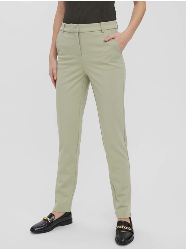 Vero Moda Green shortened trousers VERO MODA Lucca Lilith - Ladies