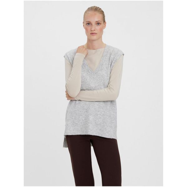 Vero Moda Light grey brindle sweater vest with mixed wool VERO MODA Plaza - Ladies