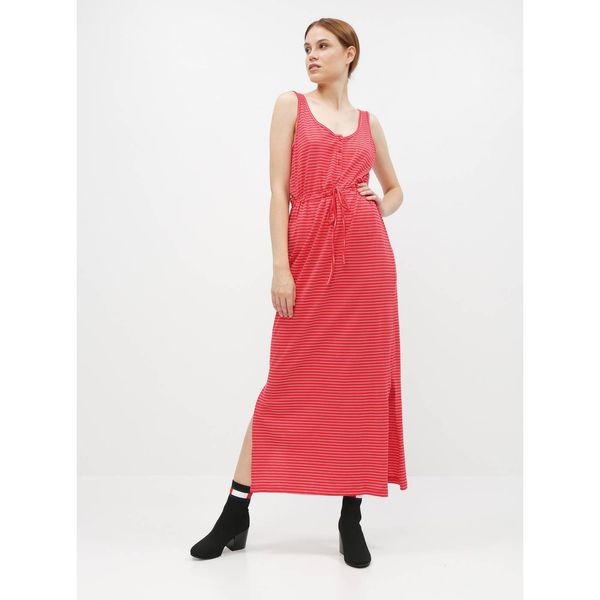 Vero Moda Red striped basic maxi dress with buttons and slits VERO MODA Daina