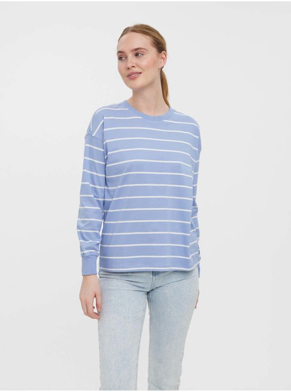 Vero Moda White and blue striped T-shirt VERO MODA Nella - Women