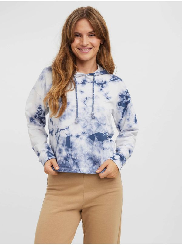 Vero Moda White-blue patterned hoodie VERO MODA Falkon - Ladies