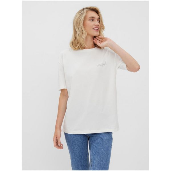 Vero Moda White T-shirt VERO MODA Grocody - Women