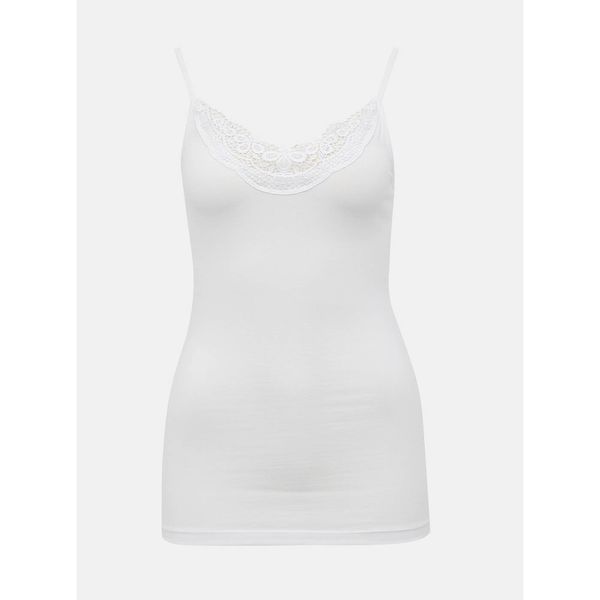 Vero Moda White tank top with VERO MODA Inge lace