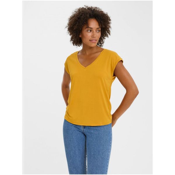 Vero Moda Yellow basic T-shirt VERO MODA Filli - Women