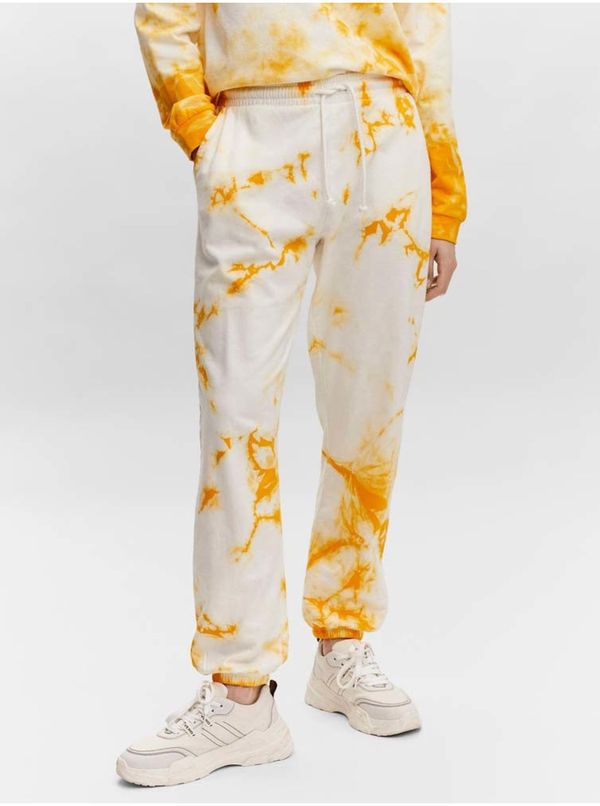 Vero Moda Yellow-white patterned sweatpants VERO MODA Falkon - Women