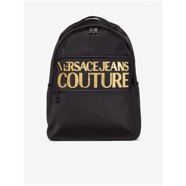 Versace Jeans Couture Black Men's Backpack with Versace Jeans Couture Inscription - Men's