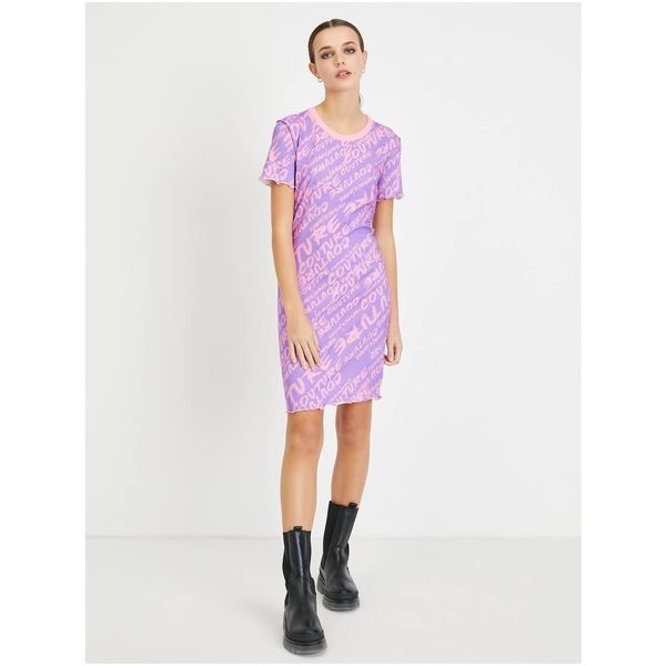 Versace Jeans Couture Light Purple Patterned Sheath Dress Versace Jeans Couture - Women