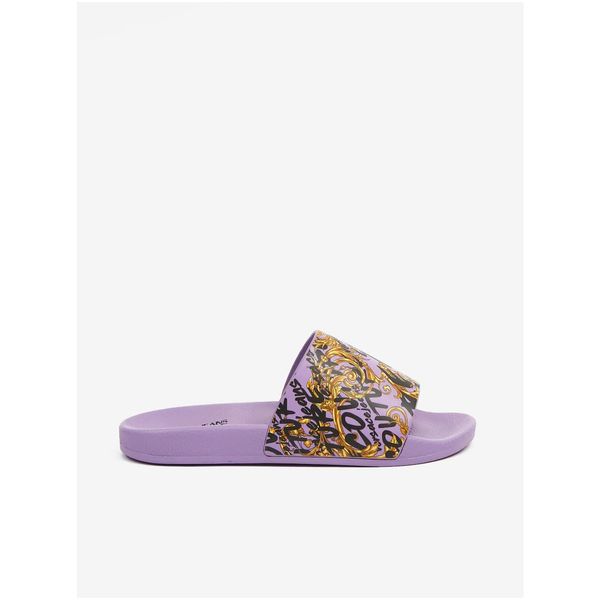 Versace Jeans Couture Purple Women's Patterned Slippers Versace Jeans Couture - Women