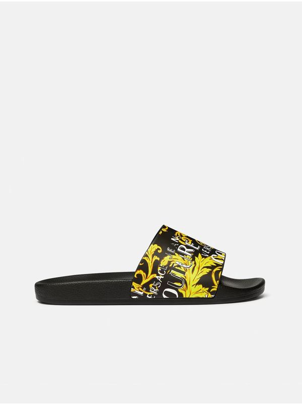 Versace Jeans Couture Versace Jeans Couture Fondo Yellow and Black Mens Patterned Slippers - Men