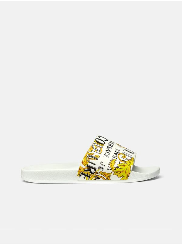 Versace Jeans Couture Versace Jeans Couture Fondo Yellow-White Women's Patterned Slippers - Women