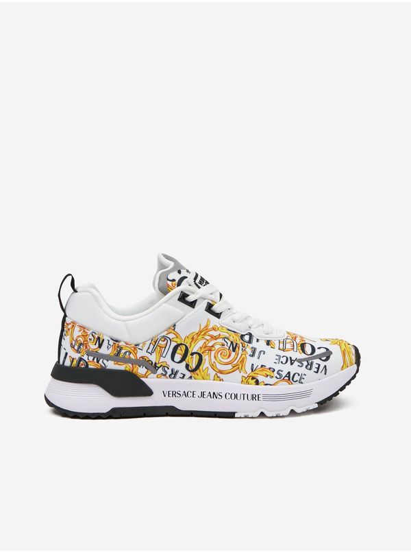 Versace Jeans Couture White Mens Patterned Sneakers Versace Jeans Couture Fondo Dynamic - Men