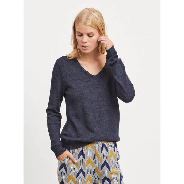 Vila Blue brindle basic sweater VILA Viril - Women