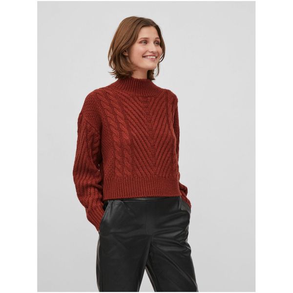 Vila Brick women's sweater with braids VILA Apoline - Women