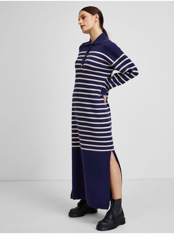 Vila Dark blue striped sweater dress VILA Melinia - Women
