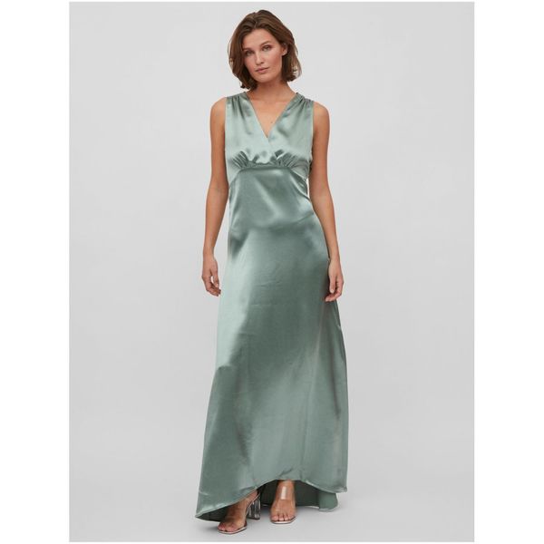 Vila Green Ladies Satin Maxi-dresses VILA Sittas - Women