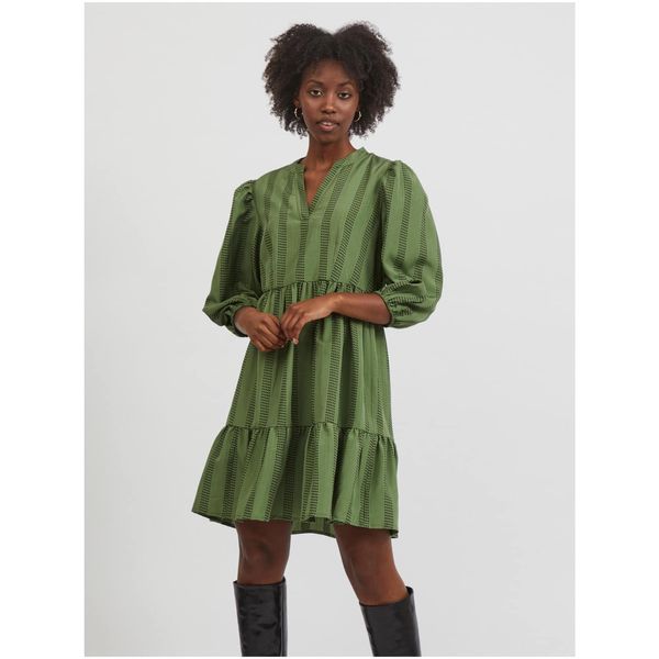 Vila Green patterned dress with balloon sleeves VILA Etna - Women