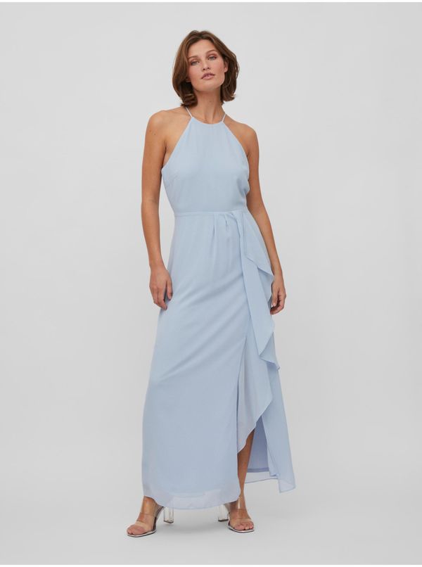 Vila Light blue women's maxi-dresses with slit VILA Milina - Ladies