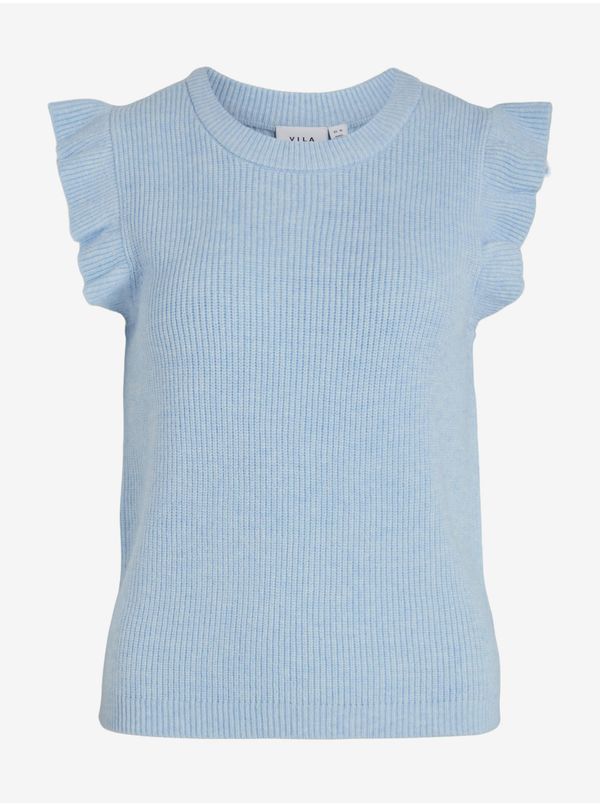 Vila Light blue women's ribbed T-shirt VILA Ril - Women