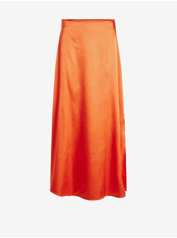 Vila Orange ladies satin maxi skirt VILA Ella - Ladies