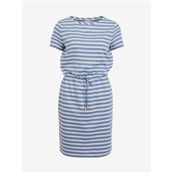 Vila White-blue striped dress VILA Tinny - Women