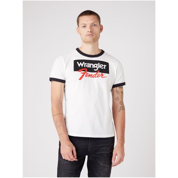 Wrangler Black-and-white Men's T-Shirt with Wrangler Print - Men's