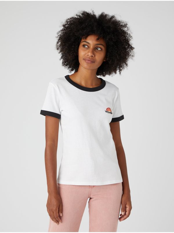 Wrangler Black-and-white women's T-shirt with Wrangler print - Women