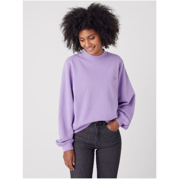 Wrangler Light Purple Women's Basic Sweatshirt with Balloon Sleeves Wrangler - Women