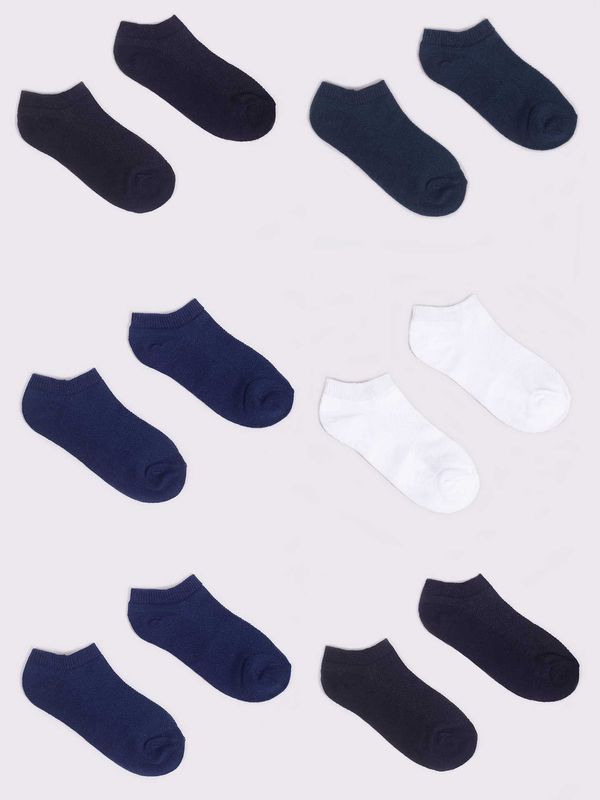 Yoclub Yoclub Kids's Boys' Ankle Thin Cotton Socks Basic Plain Colours 6-Pack SKS-0027C-0000-004