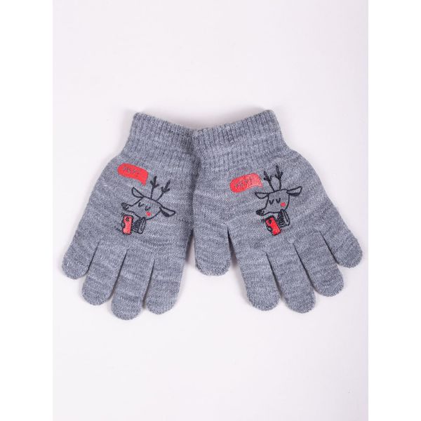 Yoclub Yoclub Kids's Boys' Five-Finger Gloves RED-0012C-AA5A-010