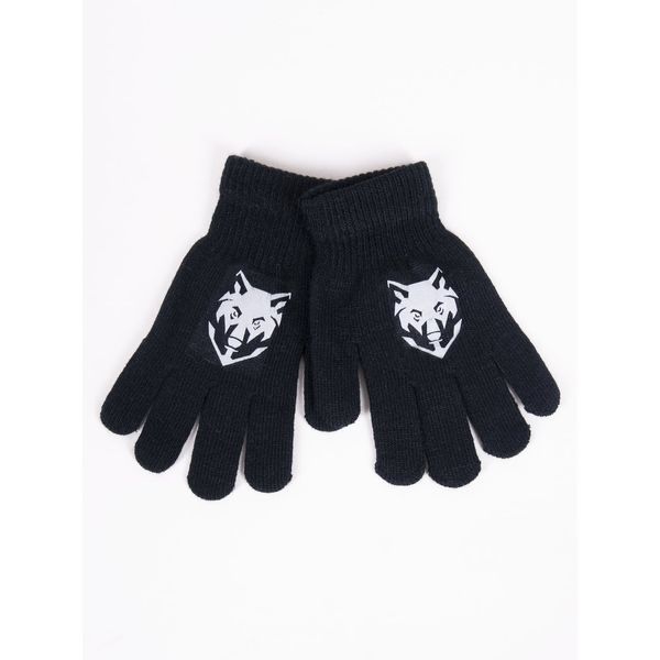 Yoclub Yoclub Kids's Boys' Five-Finger Gloves With Reflector RED-0237C-AA50-001