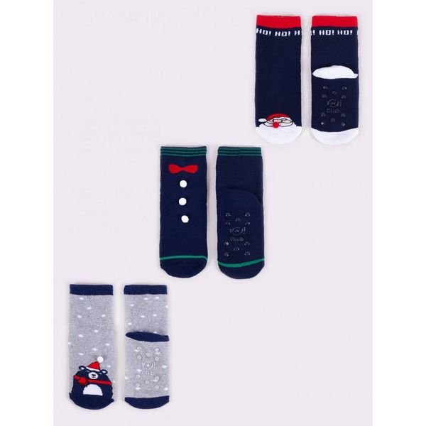 Yoclub Yoclub Kids's Children's Christmas Terry 3Pack Socks SKF-X001U-AA0D-0002