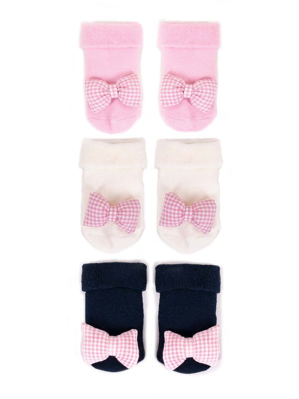 Yoclub Yoclub Kids's Cotton Baby Girls' Terry Socks Patterns Colors 3-pack SKA-0049G-AA0B