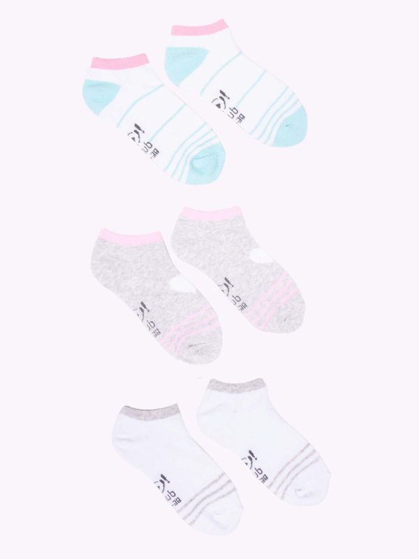 Yoclub Yoclub Kids's Girls' Ankle Cotton Socks Patterns Colours 3-pack SKS-0028G-AA30-002