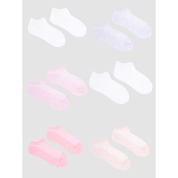 Yoclub Yoclub Kids's Girls' Ankle Thin Cotton Socks Basic Plain Colours 6-pack SKS-0027G-0000
