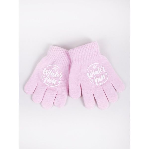 Yoclub Yoclub Kids's Girls' Five-Finger Gloves RED-0012G-AA5A-010