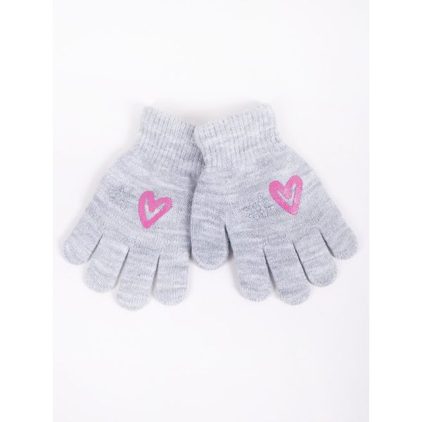 Yoclub Yoclub Kids's Girls' Five-Finger Gloves RED-0012G-AA5A-012