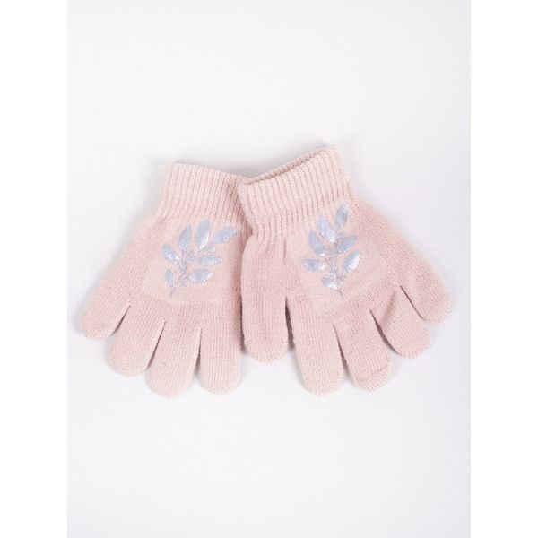Yoclub Yoclub Kids's Girls' Five-Finger Gloves With Reflector RED-0237G-AA50-007